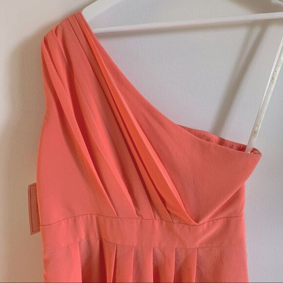 NWT Shoshana One Shoulder Dress in Peach Size 12 - Picture 3 of 7